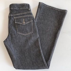 "The Limited" Flare Jeans Medium Black Denim  Snap Flap Rear 5 Pocket …